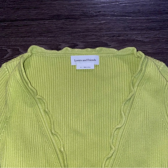 Lovers+Friends | Halina Tie Front Cardigan - Lime Green XS - Picture 6 of 7